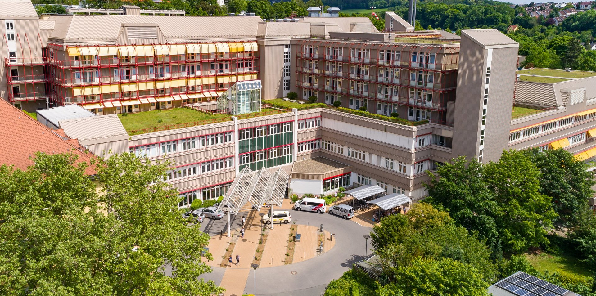 Luftaufnahme vom Klinikum Coburg der Sana Kliniken Oberfranken.