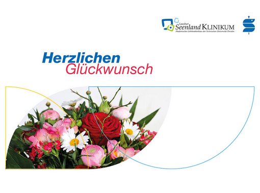 Grafik der Grußkarte "Herzlichen Glückwunsch", Blumenstrauß